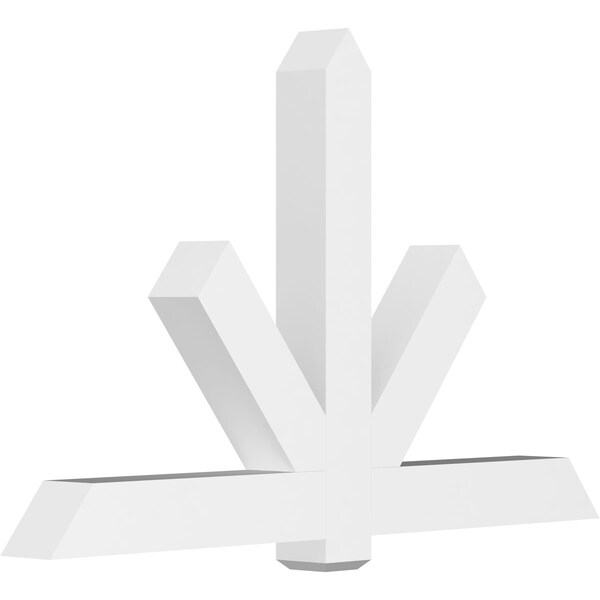 Ekena Millwork Kennewick Architectural Grade PVC Gable Bracket, 72"W x 45"H x 6"D x 6"F, 15/12 Pitch GBP072X45X0606KEN00 - main